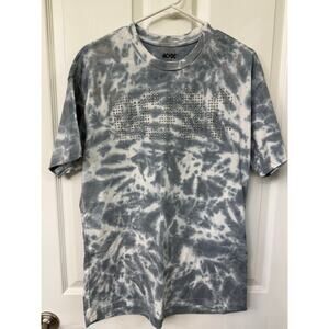 ACDC Rhinestone Logo Gray Tie Dye Womens T-Shirt in Size L